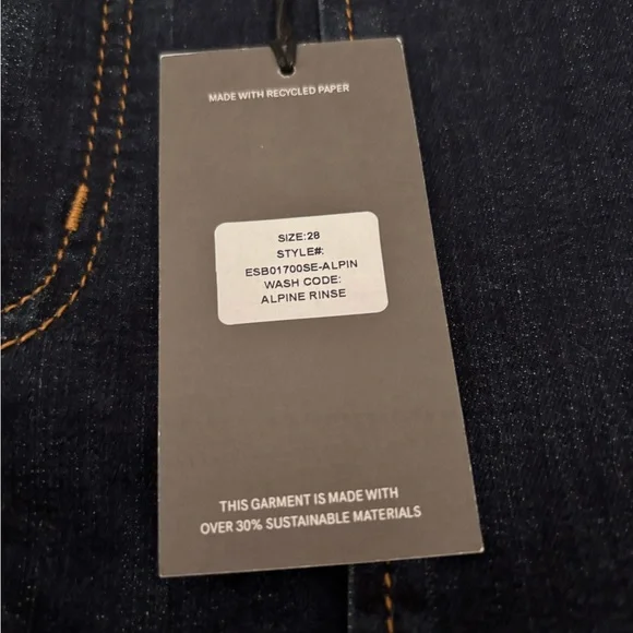 Studio Blue Sustainable Deep Indigo Straight Jeans size 28. - Picture 4 of 8